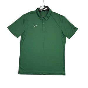 Nike Polo Shirt Mens Medium M Green Dri Fit Performance Golf Tech 908414-341